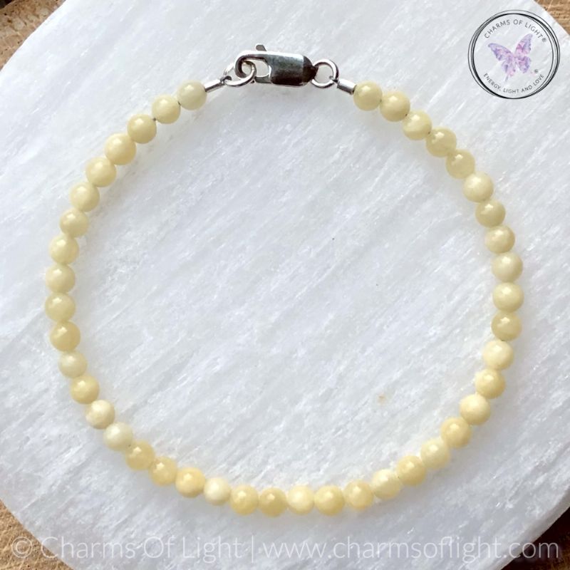 Yellow Calcite - Ambronite - Beaded Bracelet